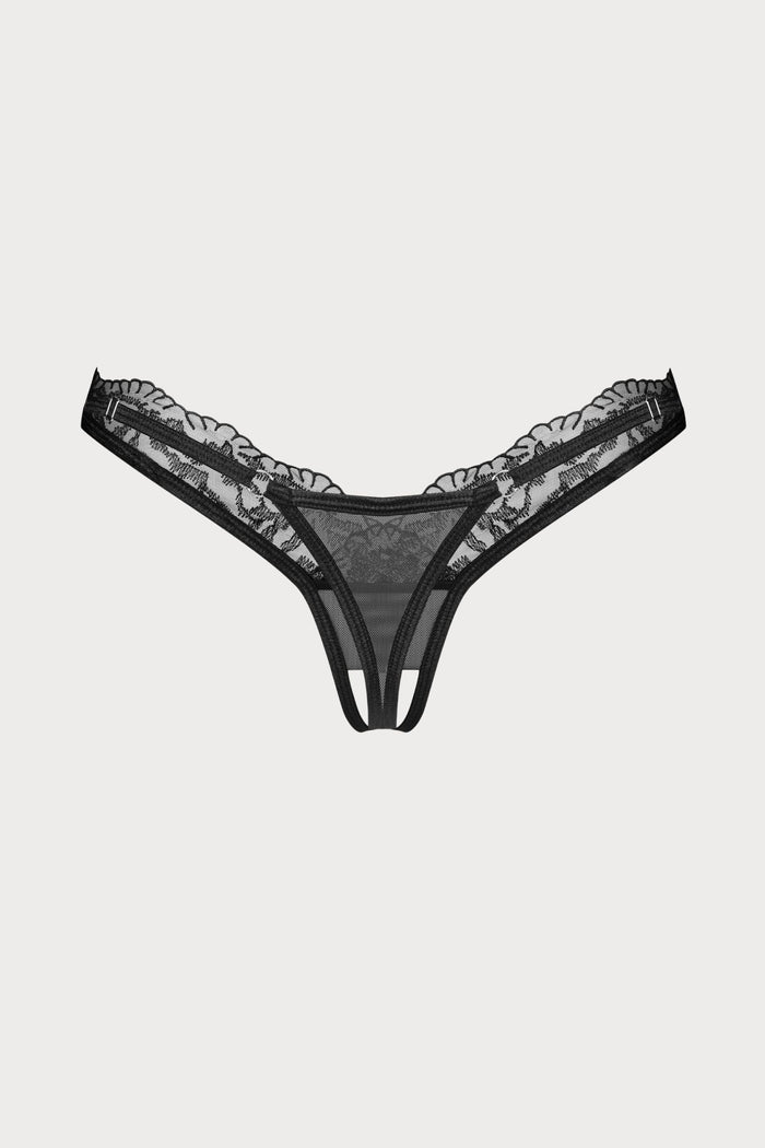 Obsessive Arrowel Black Crotchless Thong