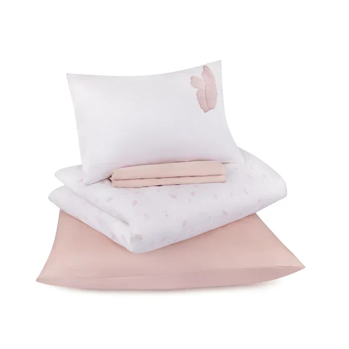 crib set regular crib summer skies 5 pc - pink