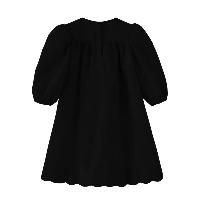 dress high waisted wool - black