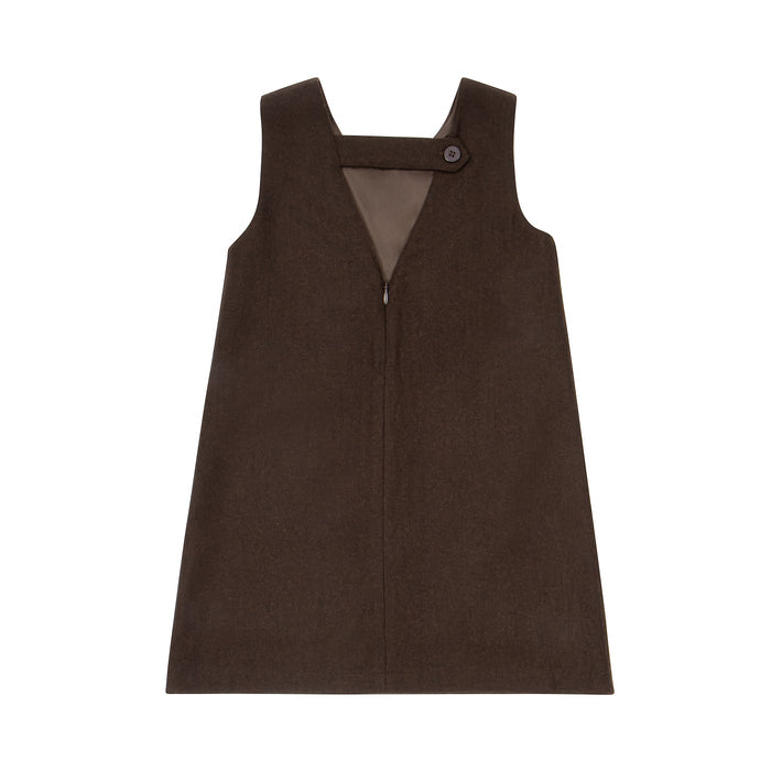 dress wool straight pocket jumper - brown