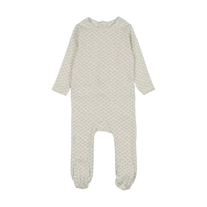 footie mini flora - cream/blue