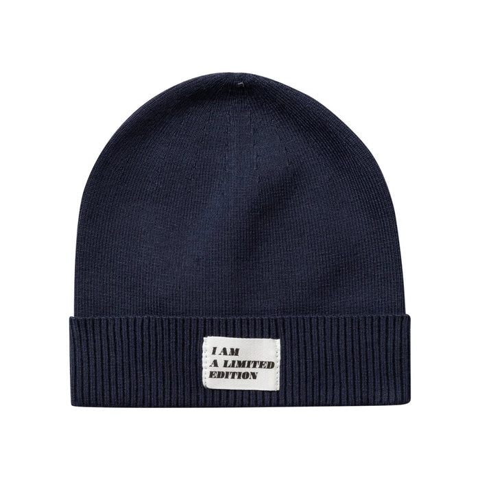hat canvas logo patch cuffed beanie - blue-19