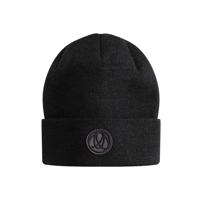 hat metallic logo beanie - black