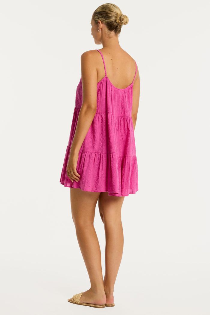 Heatwave Pink Cotton Short Sundress