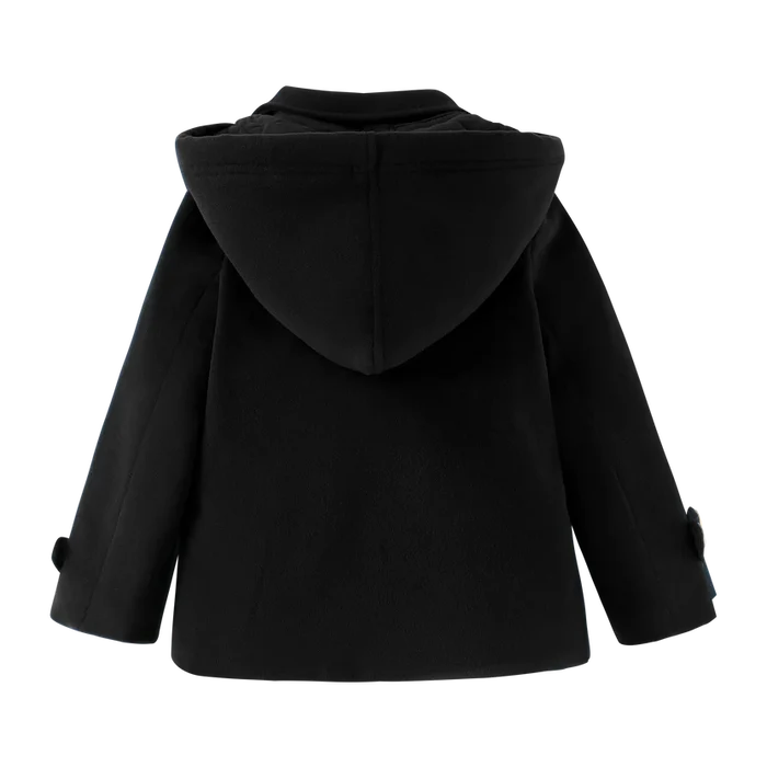 jacket double breasted wool - black