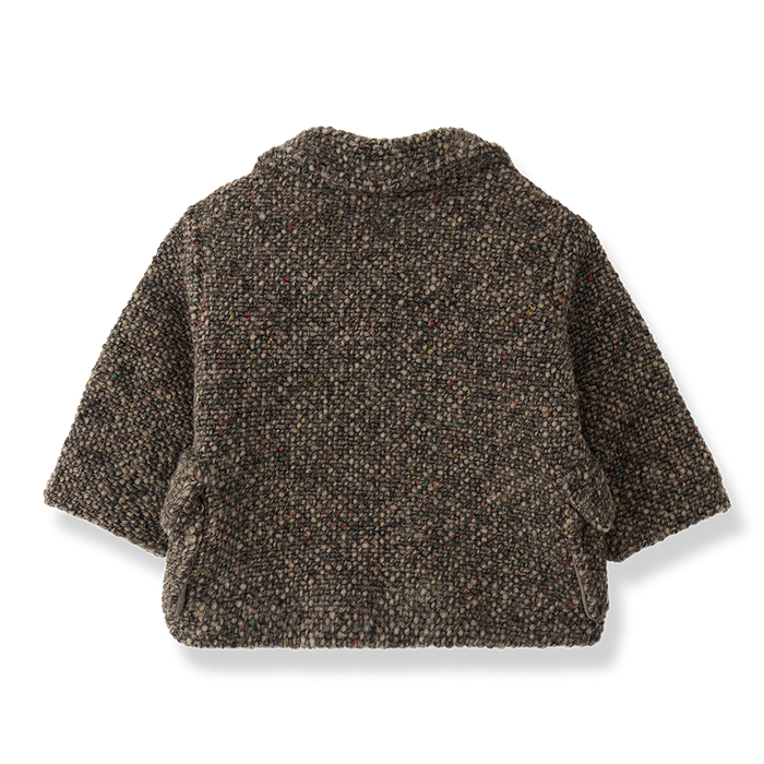 jacket wool speckled double breasted - dark taupe