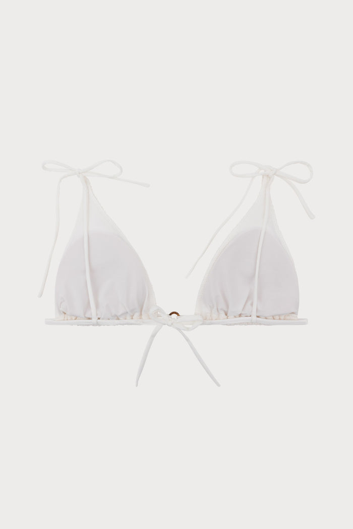 Jolly Triangle Bikini Top Off White