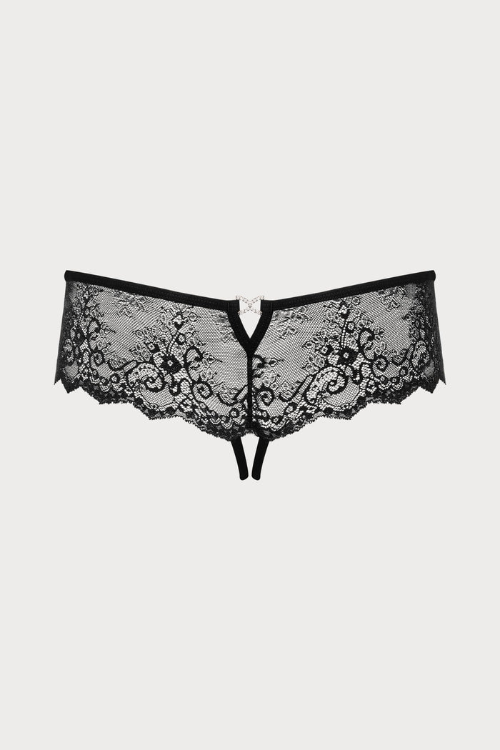 Obsessive Merossa Crotchless Lace Brief Black