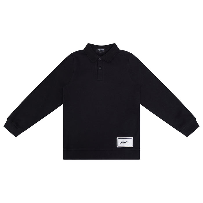 polo l/s sherpa patch - black