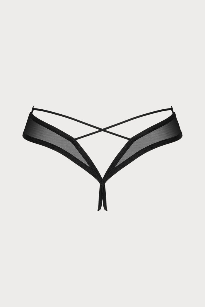 Obsessive Roxelia Crotchless Thong Black