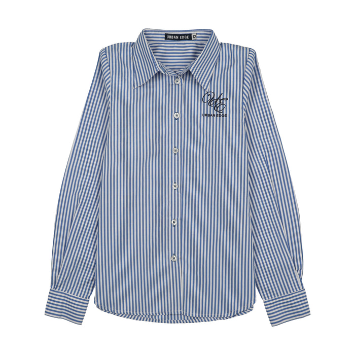 shirt l/s pinstriped - blue