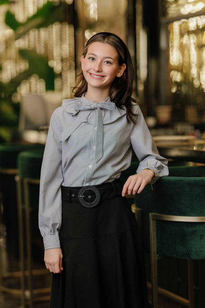 skirt belted circle - black