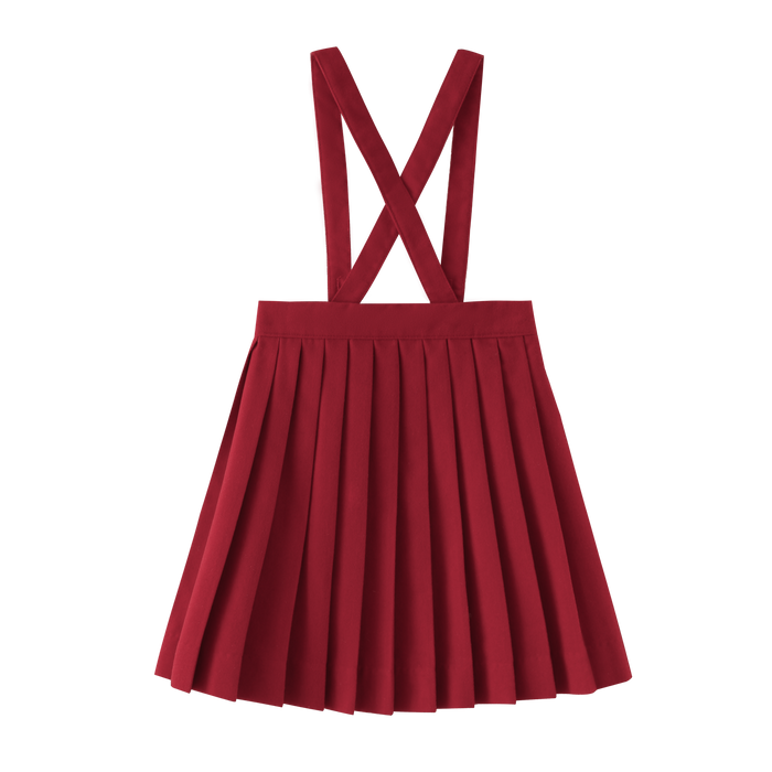 skirt scalloped suspender - red