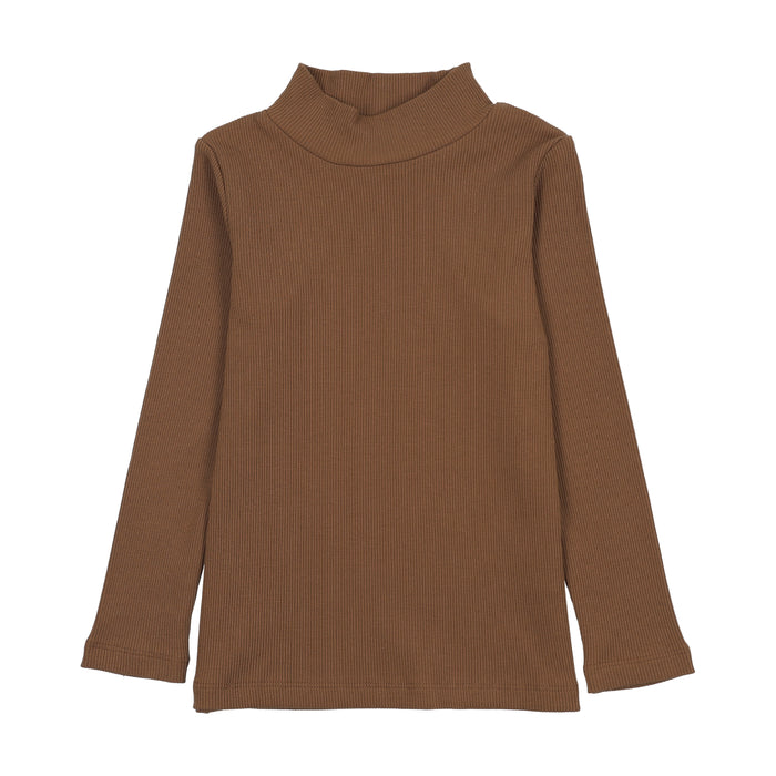 tee l/s ribbed mockneck - ochre