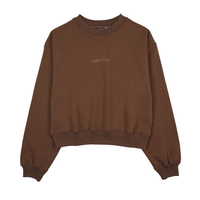 top l/s logo sweatshirt - brown