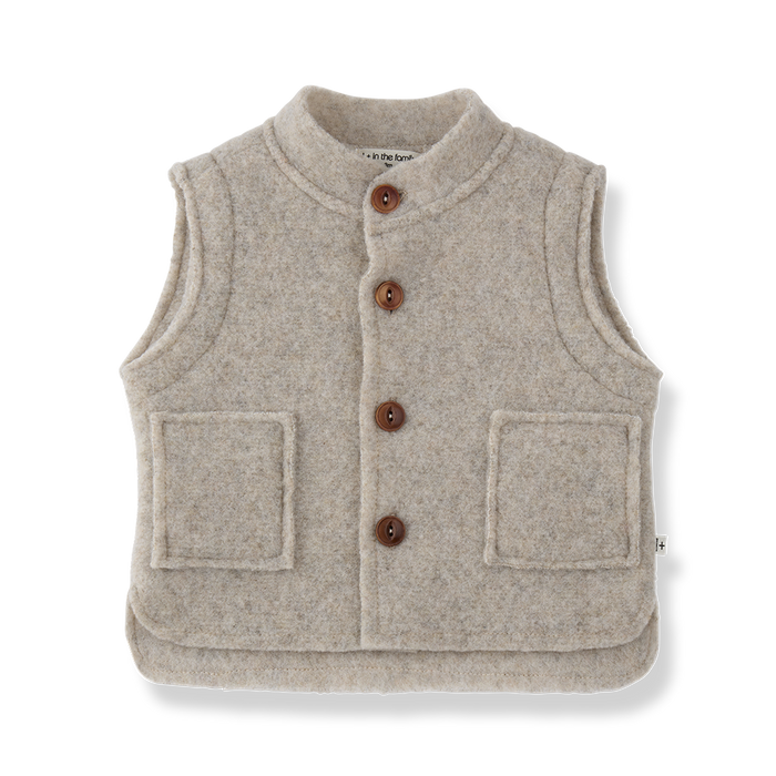 vest wool button up - beige