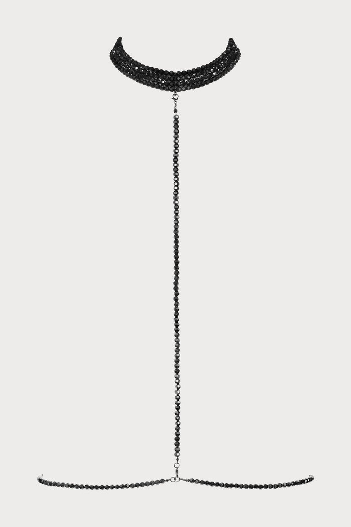 Maison Close À Ton Cou Pearl Black Harness - Naughty Knickers