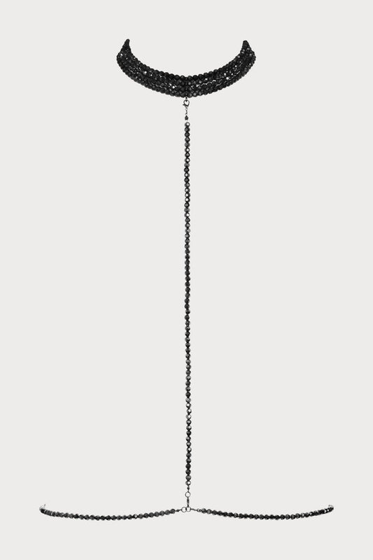 Maison Close À Ton Cou Pearl Black Harness - Naughty Knickers