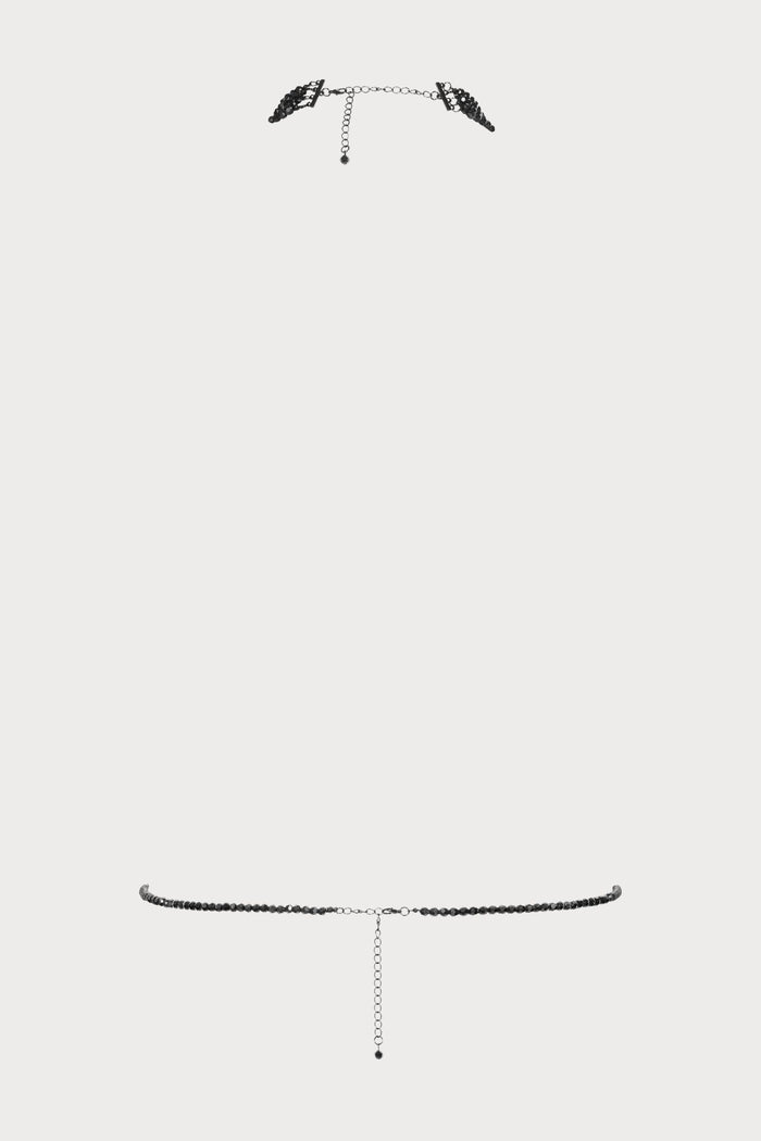 Maison Close À Ton Cou Pearl Black Harness - Naughty Knickers
