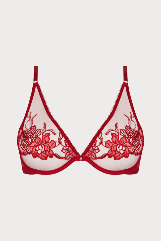 Adorable En Sexy Red Underwired Triangle Bra