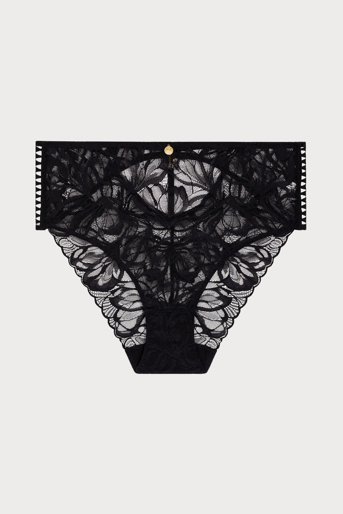 After Hours Black Lace High Waist Brief