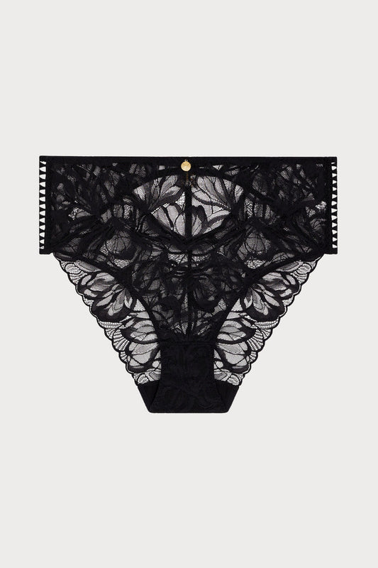 After Hours Black Lace High Waist Brief