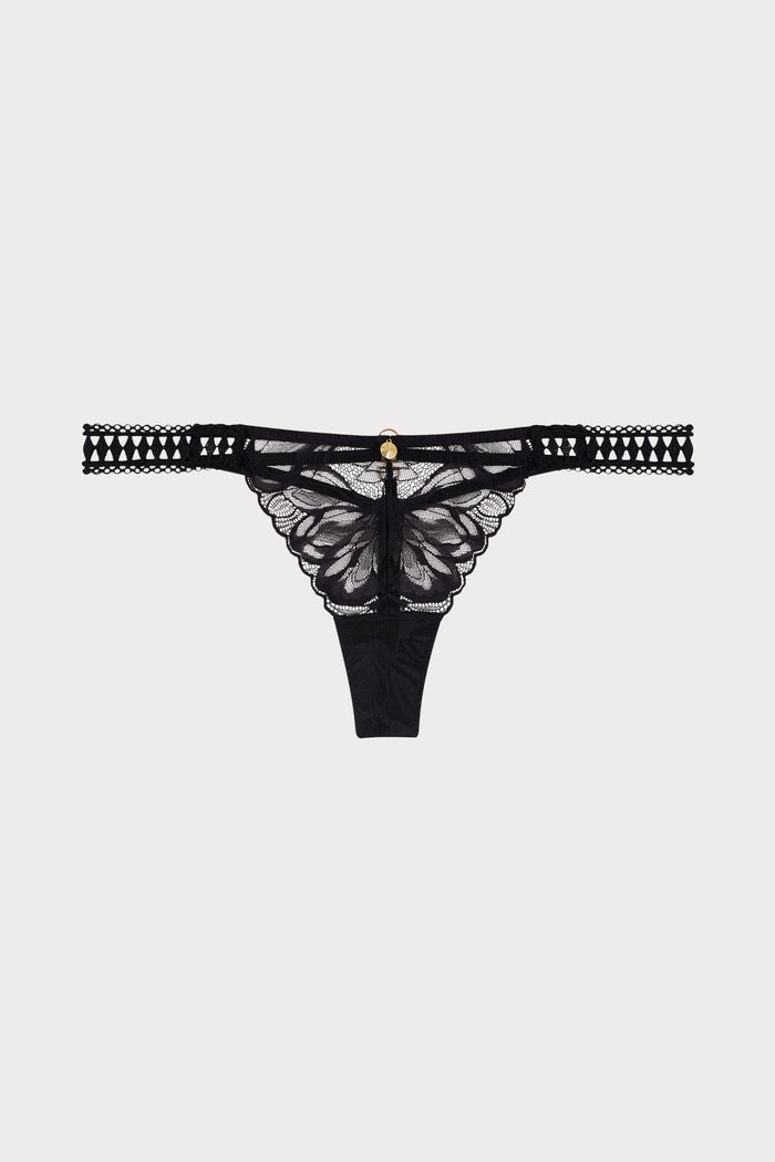After Hours Black Lace Tanga Thong