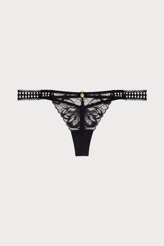 After Hours Black Lace Tanga Thong