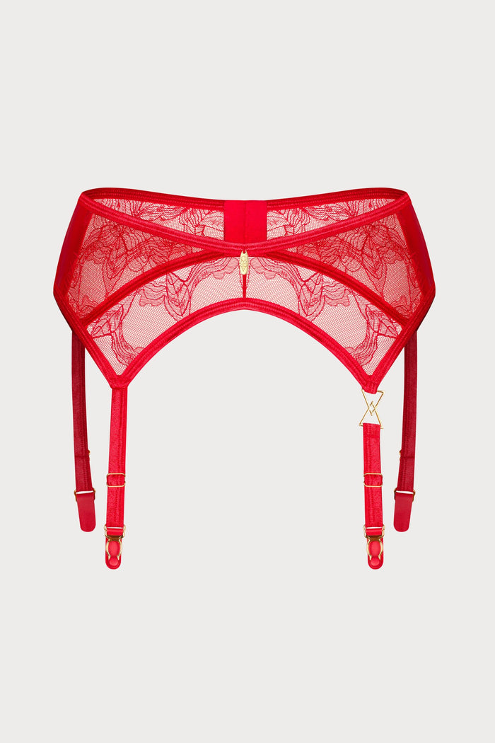 Aliosa Red Lace Suspender Belt