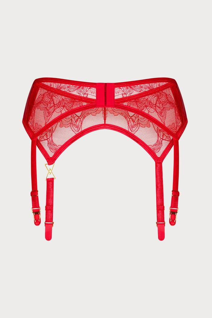 Aliosa Red Lace Suspender Belt