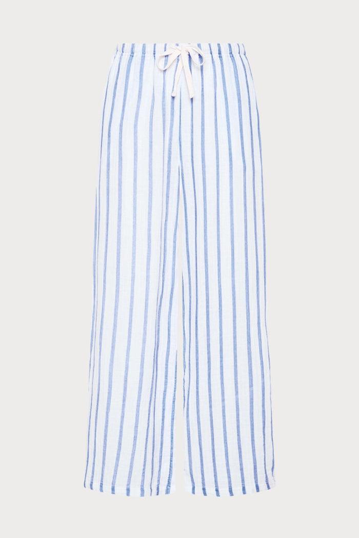 Amalfi Blue Striped Cotton Beach Pants