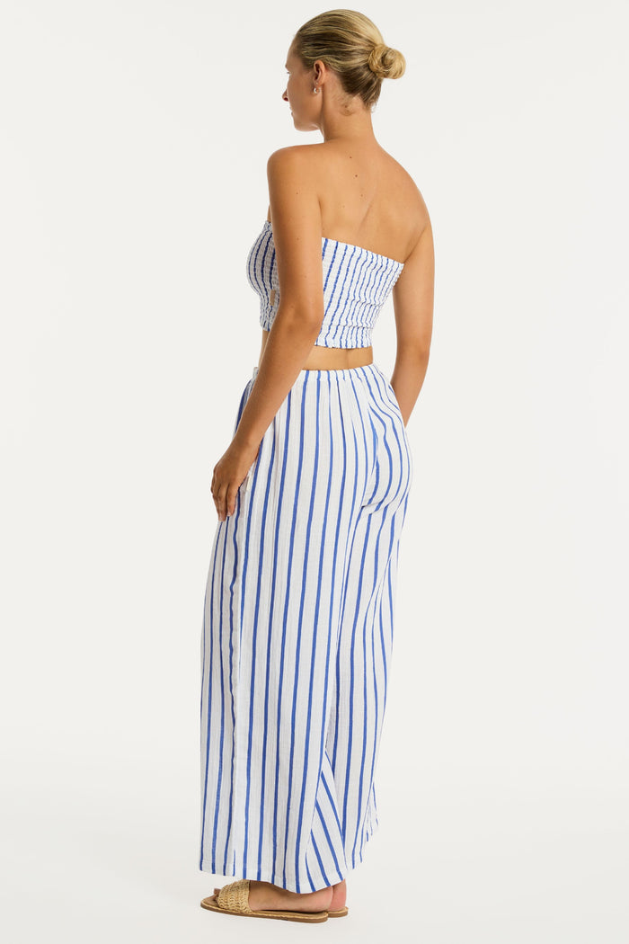 Amalfi Blue Striped Cotton Beach Pants