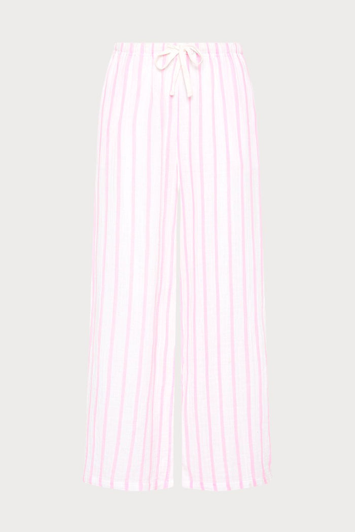 Amalfi Pink Striped Cotton Beach Pants, Size S (UK 10)