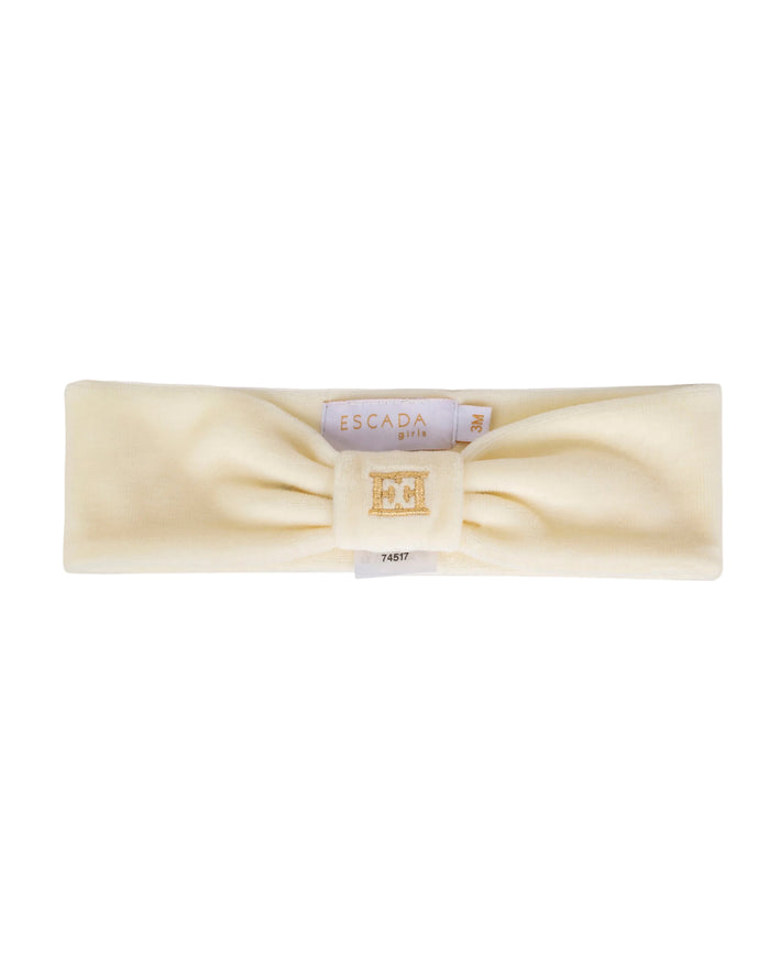 baby band velour gold detail cinched - antique white-201