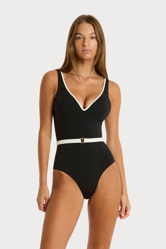 Babylon Black Plunge Swimsuit