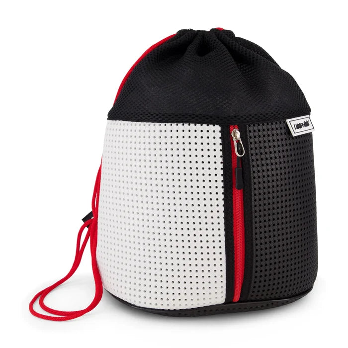 backpack drawstring zipper - classic red