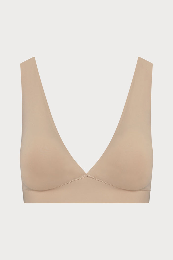 Beige Deep Plunge Bra