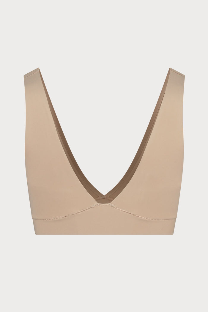 Beige Deep Plunge Bra