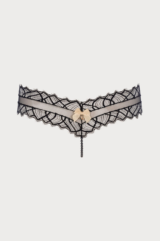 Bettie Page Black Lace Pearl Brief