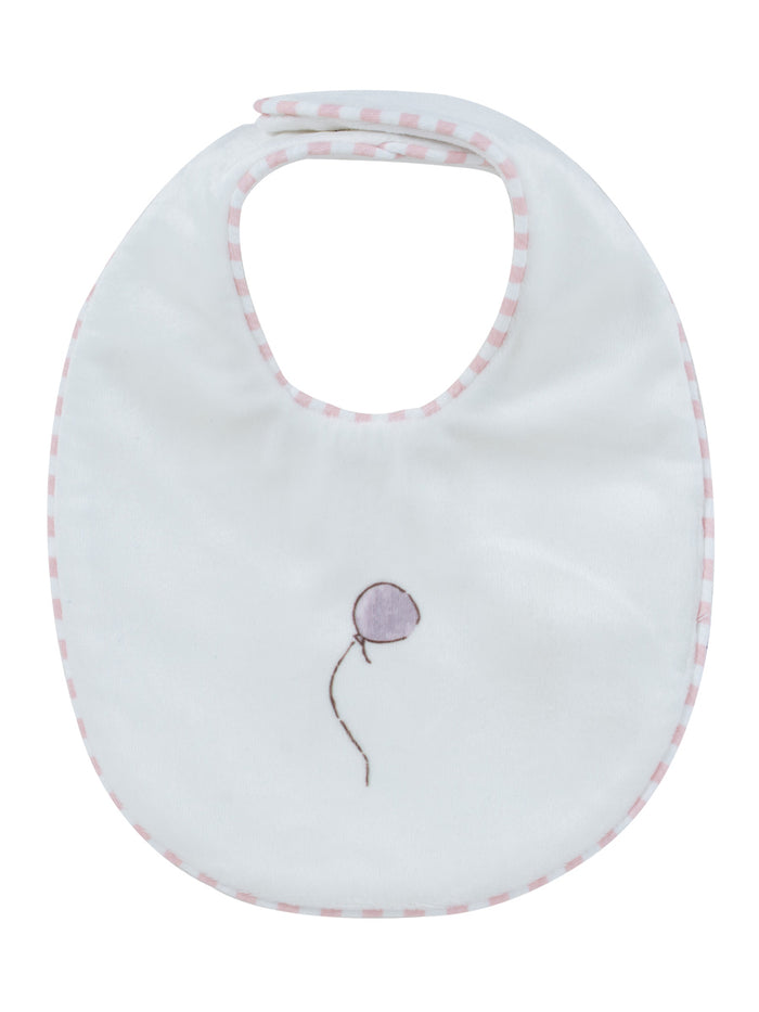 bib velour balloon - white/pink