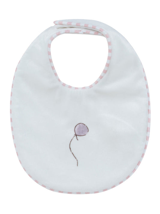 bib velour balloon - white/pink