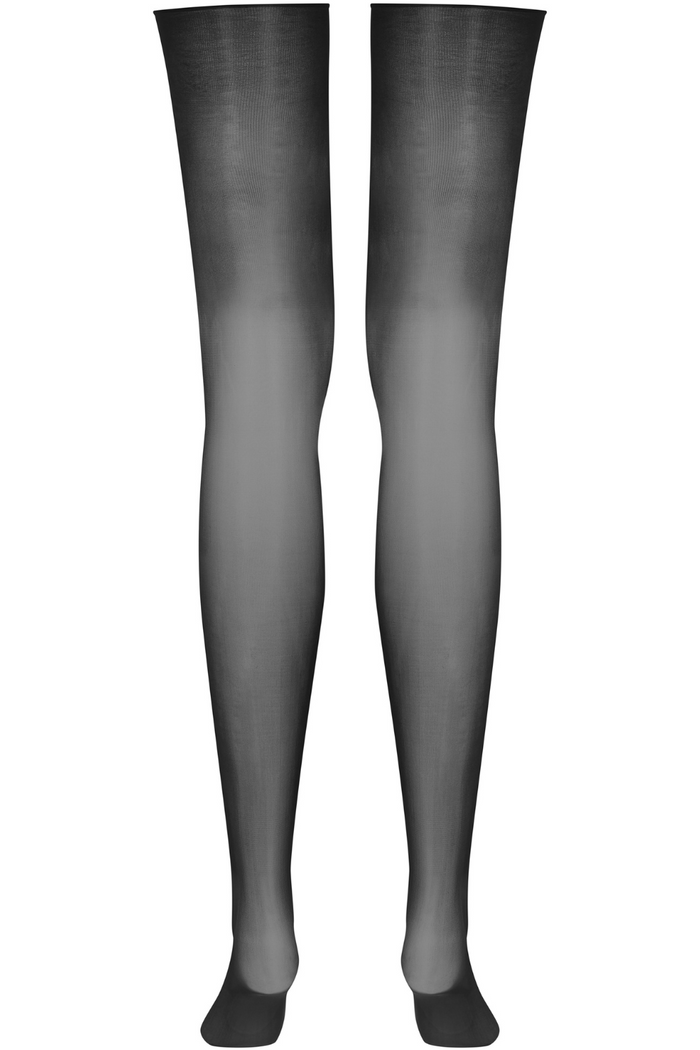 Maison Close Black Glossy Cut & Curled Stockings 20 Denier