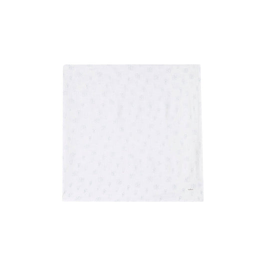 blanket teddy print - ivory/blue