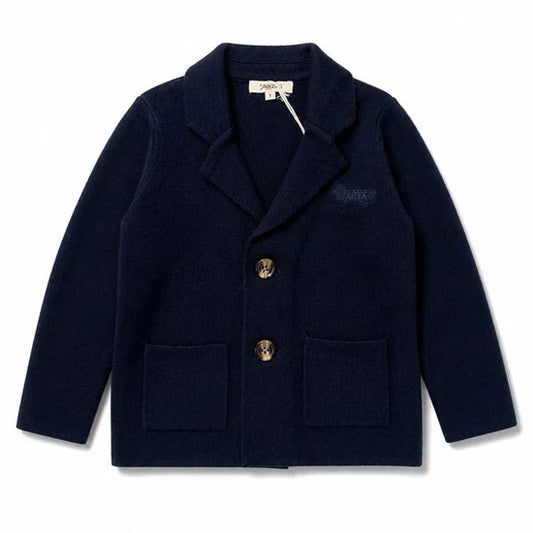 blazer knit with logo - navy