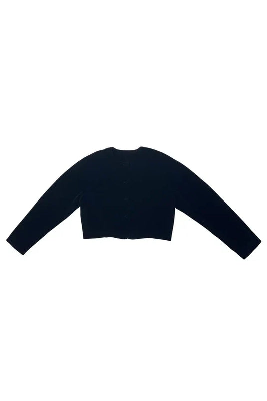 blazer velvet cropped - black