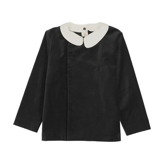 blazer velvet with collar - black