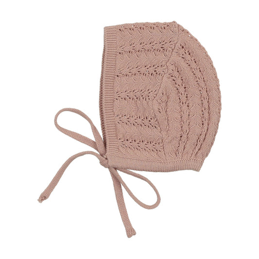 bonnet crochet knit - dusty pink