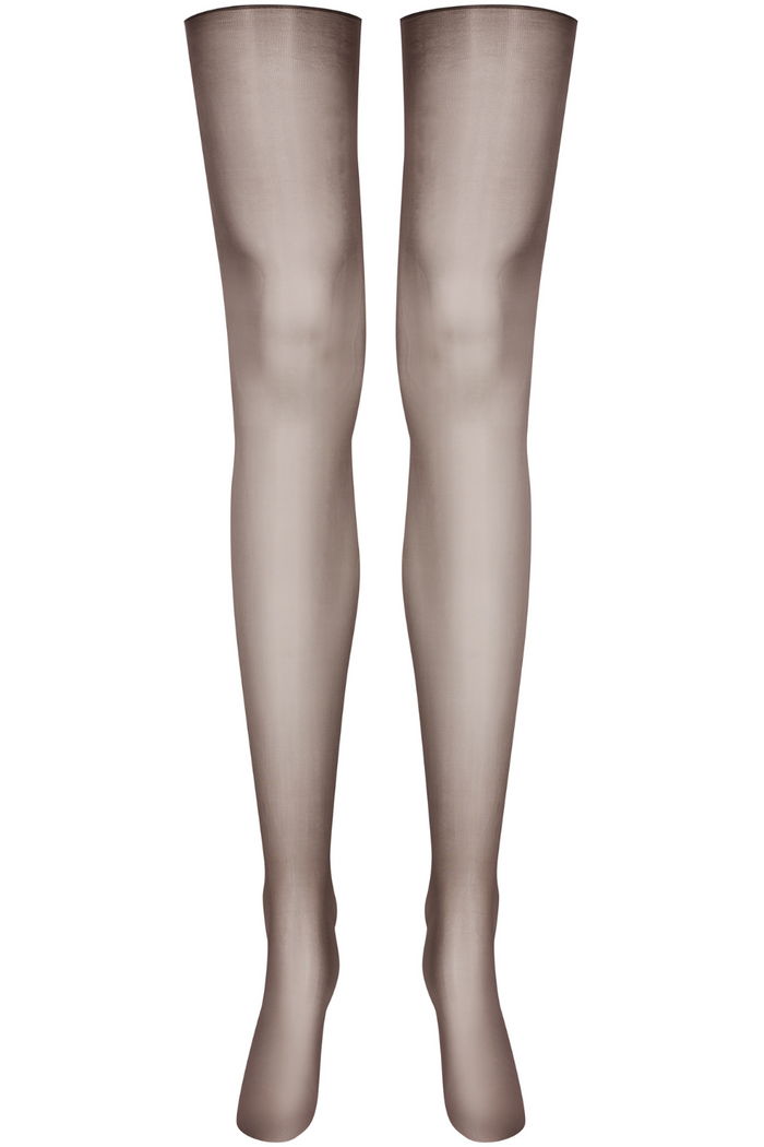 Maison Close Brown Glossy Cut & Curled Stockings 20 Denier