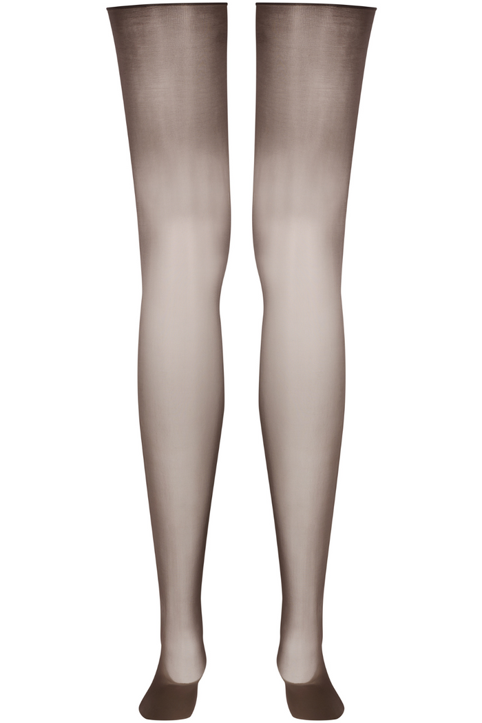 Maison Close Brown Glossy Cut & Curled Stockings 20 Denier