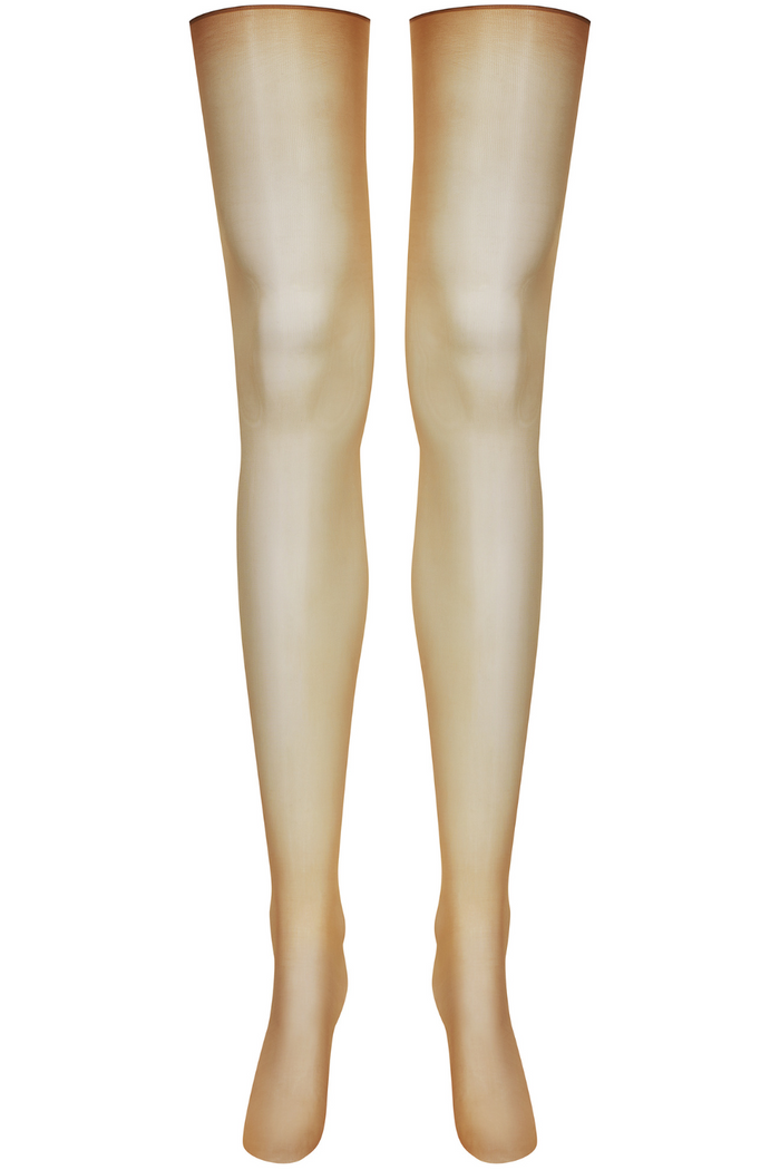 Maison Close Caramel Glossy Cut & Curled Stockings 20 Denier
